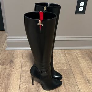 Rare Cesare Paciotti Dagger Black Leather Boots